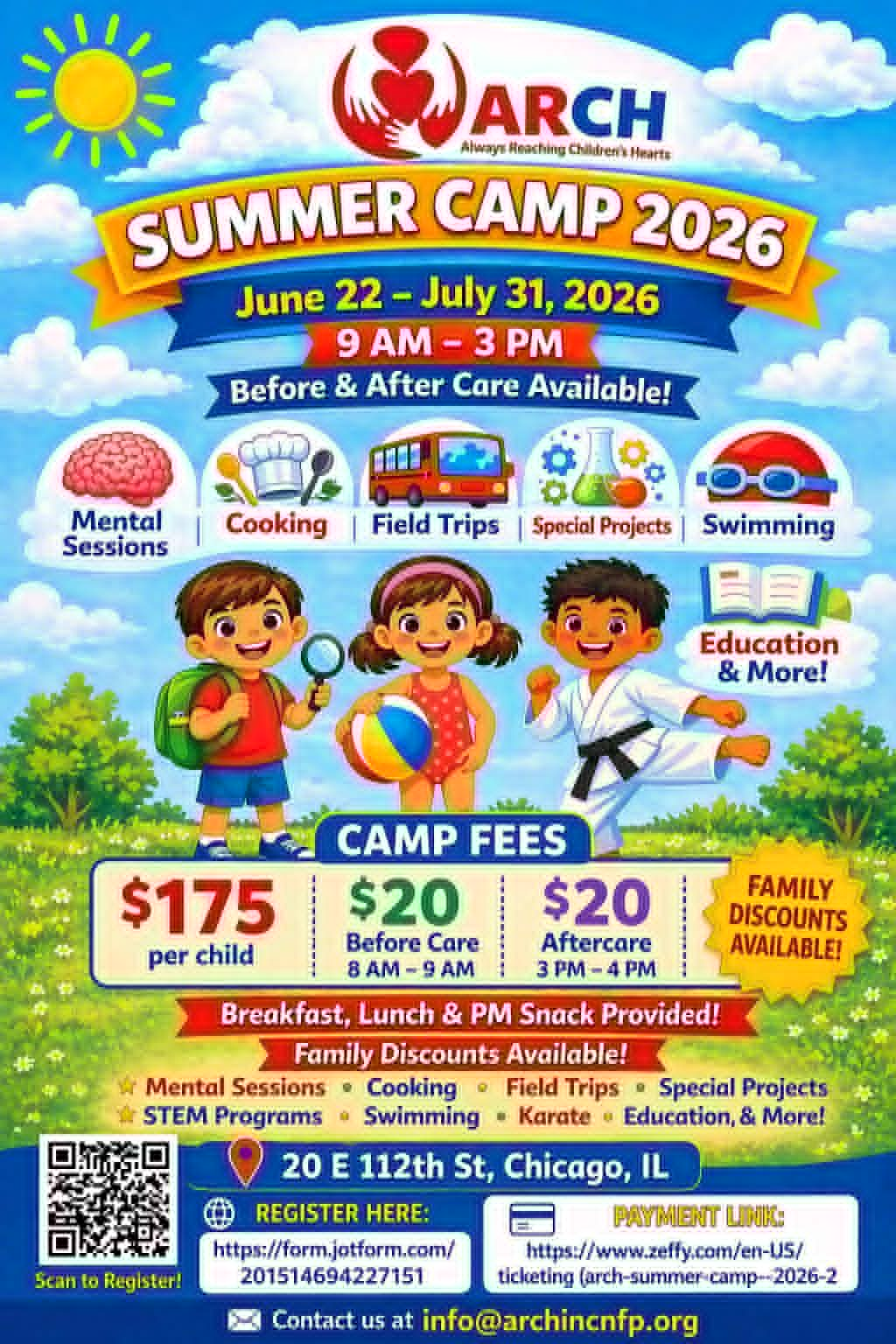 A.R.C.H. Summer Camp 2026 flyer