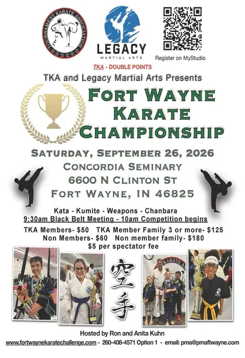 Fort Wayne Karate Championship flyer
