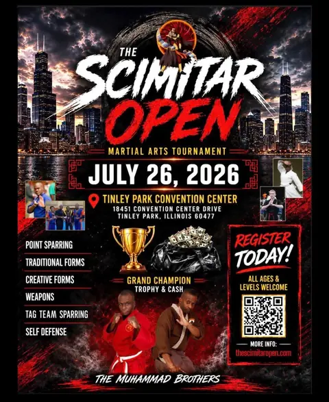 The Scimitar Open Martial Arts Tournament flyer