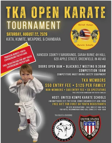 TKA Open Karate Tournament flyer