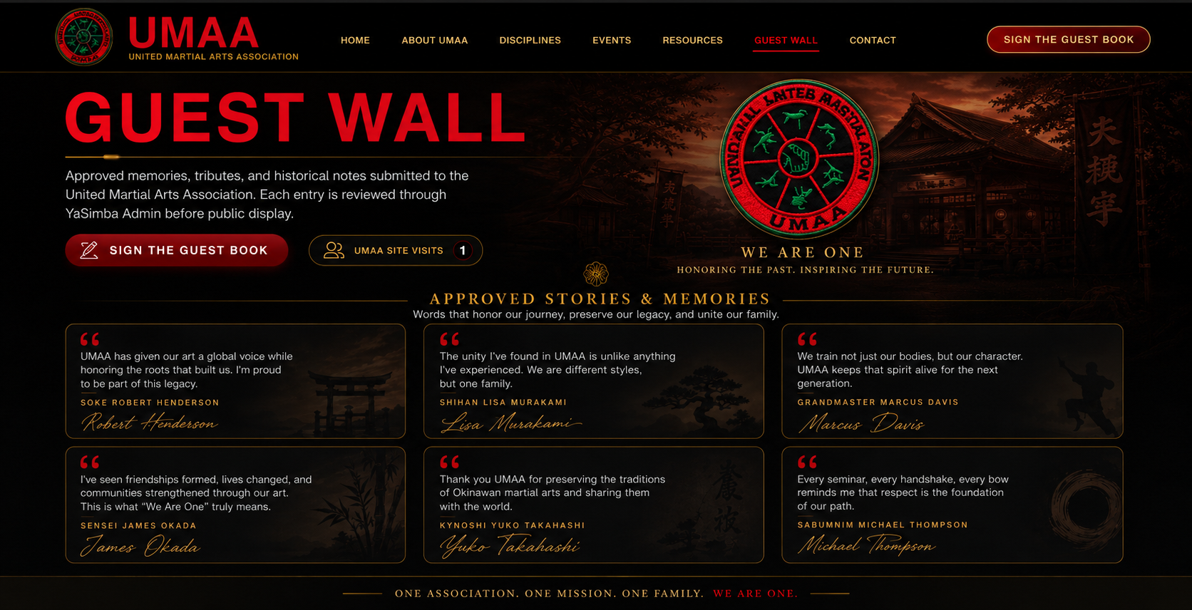 Original approved UMAA Guest Wall heritage image